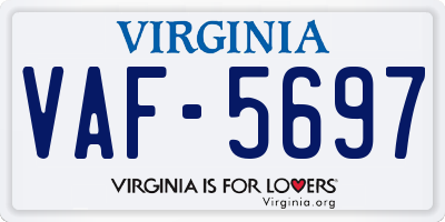 VA license plate VAF5697