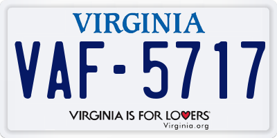 VA license plate VAF5717