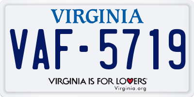 VA license plate VAF5719