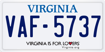 VA license plate VAF5737