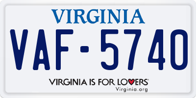VA license plate VAF5740