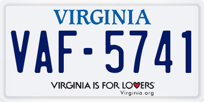 VA license plate VAF5741