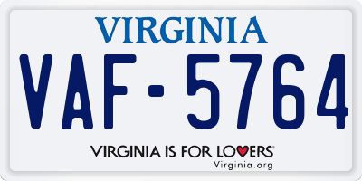 VA license plate VAF5764