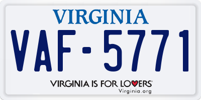 VA license plate VAF5771