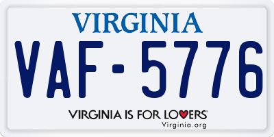 VA license plate VAF5776