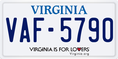 VA license plate VAF5790