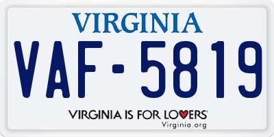 VA license plate VAF5819