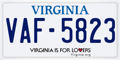 VA license plate VAF5823