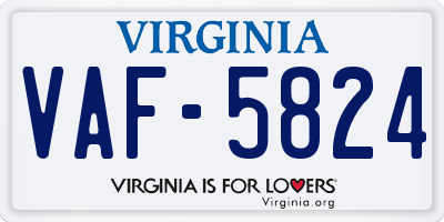 VA license plate VAF5824
