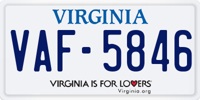 VA license plate VAF5846
