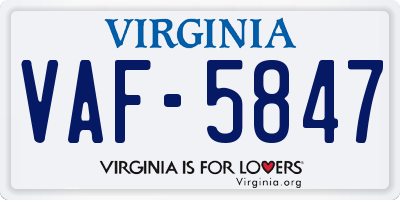 VA license plate VAF5847