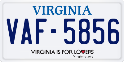 VA license plate VAF5856