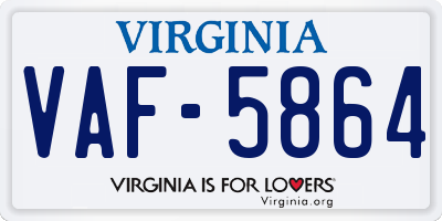 VA license plate VAF5864