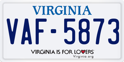 VA license plate VAF5873