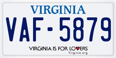VA license plate VAF5879