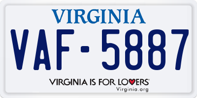 VA license plate VAF5887