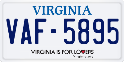 VA license plate VAF5895