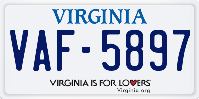 VA license plate VAF5897
