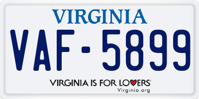 VA license plate VAF5899
