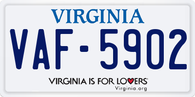 VA license plate VAF5902