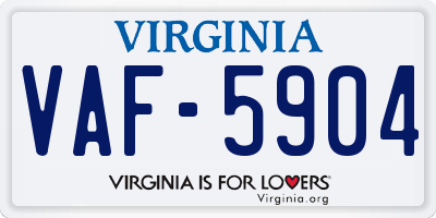 VA license plate VAF5904