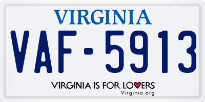 VA license plate VAF5913