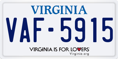 VA license plate VAF5915