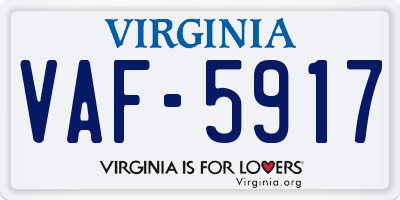 VA license plate VAF5917