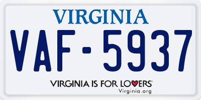 VA license plate VAF5937
