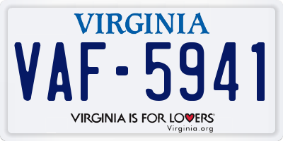 VA license plate VAF5941
