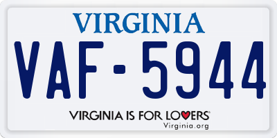 VA license plate VAF5944