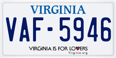 VA license plate VAF5946