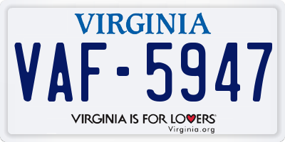 VA license plate VAF5947