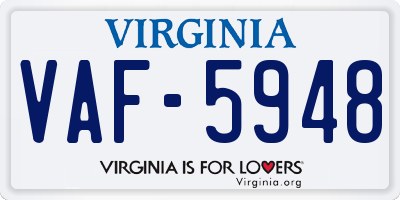 VA license plate VAF5948