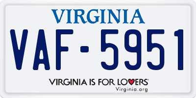 VA license plate VAF5951