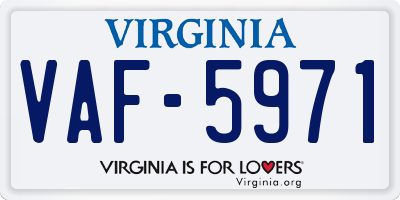 VA license plate VAF5971