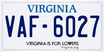 VA license plate VAF6027