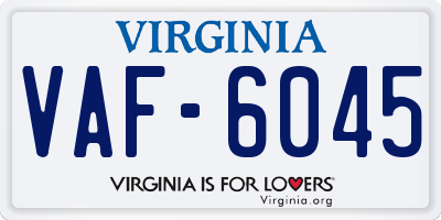 VA license plate VAF6045