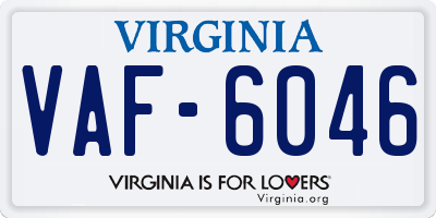 VA license plate VAF6046