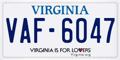 VA license plate VAF6047