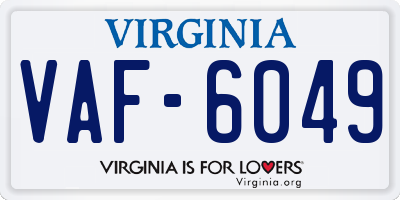 VA license plate VAF6049