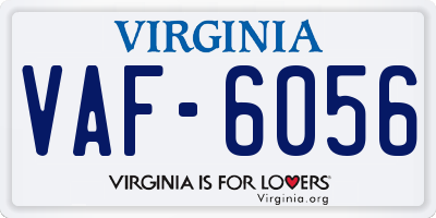 VA license plate VAF6056