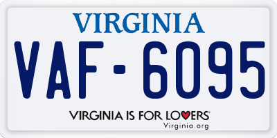 VA license plate VAF6095