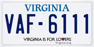 VA license plate VAF6111