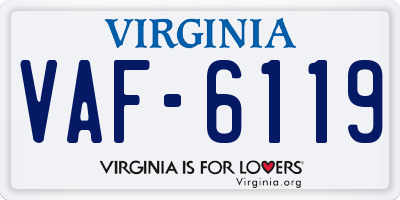 VA license plate VAF6119