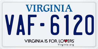 VA license plate VAF6120