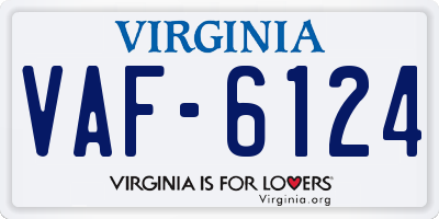 VA license plate VAF6124
