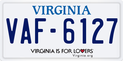 VA license plate VAF6127