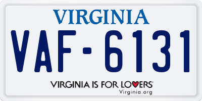 VA license plate VAF6131