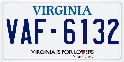 VA license plate VAF6132